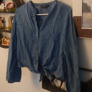 Jean shirt tie waist